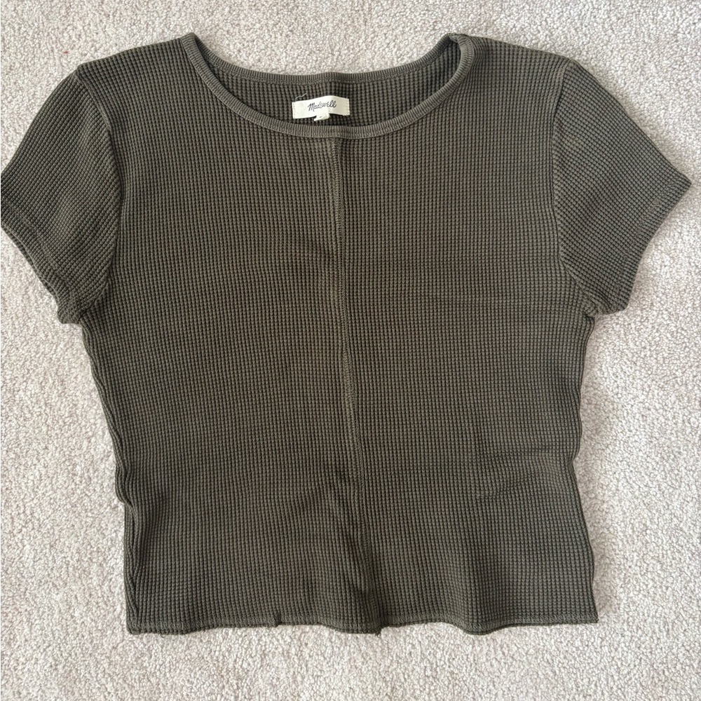 Madewell 100% Cotton Waffle Knit Cropped Tee